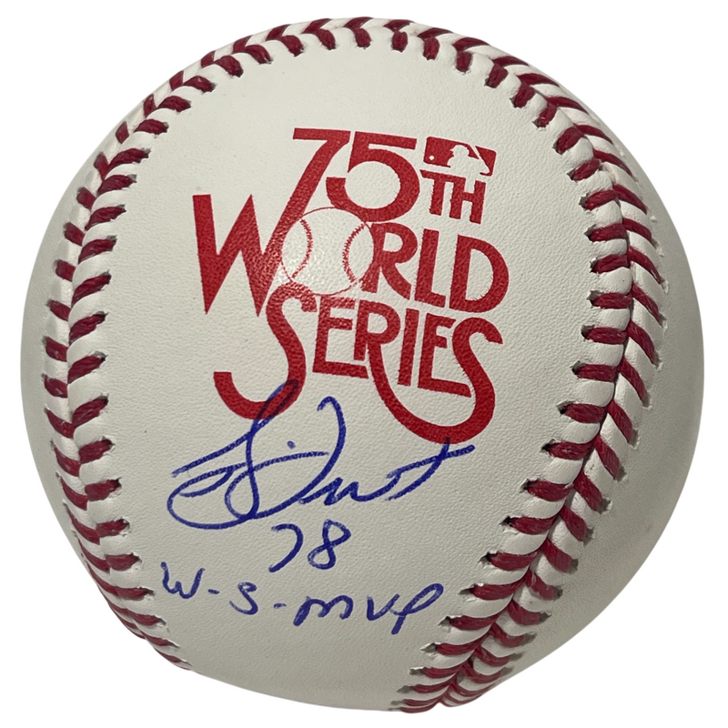 Bucky Dent Signed 1978 World Series Logo Baseball w/ WS MVP Beckett Wit BAS COA