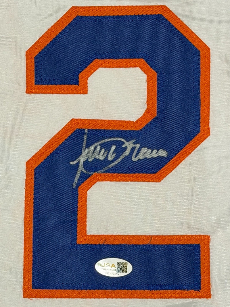 Julio Franco Signed Autographed New York Mets Custom Jersey JSA Witness COA