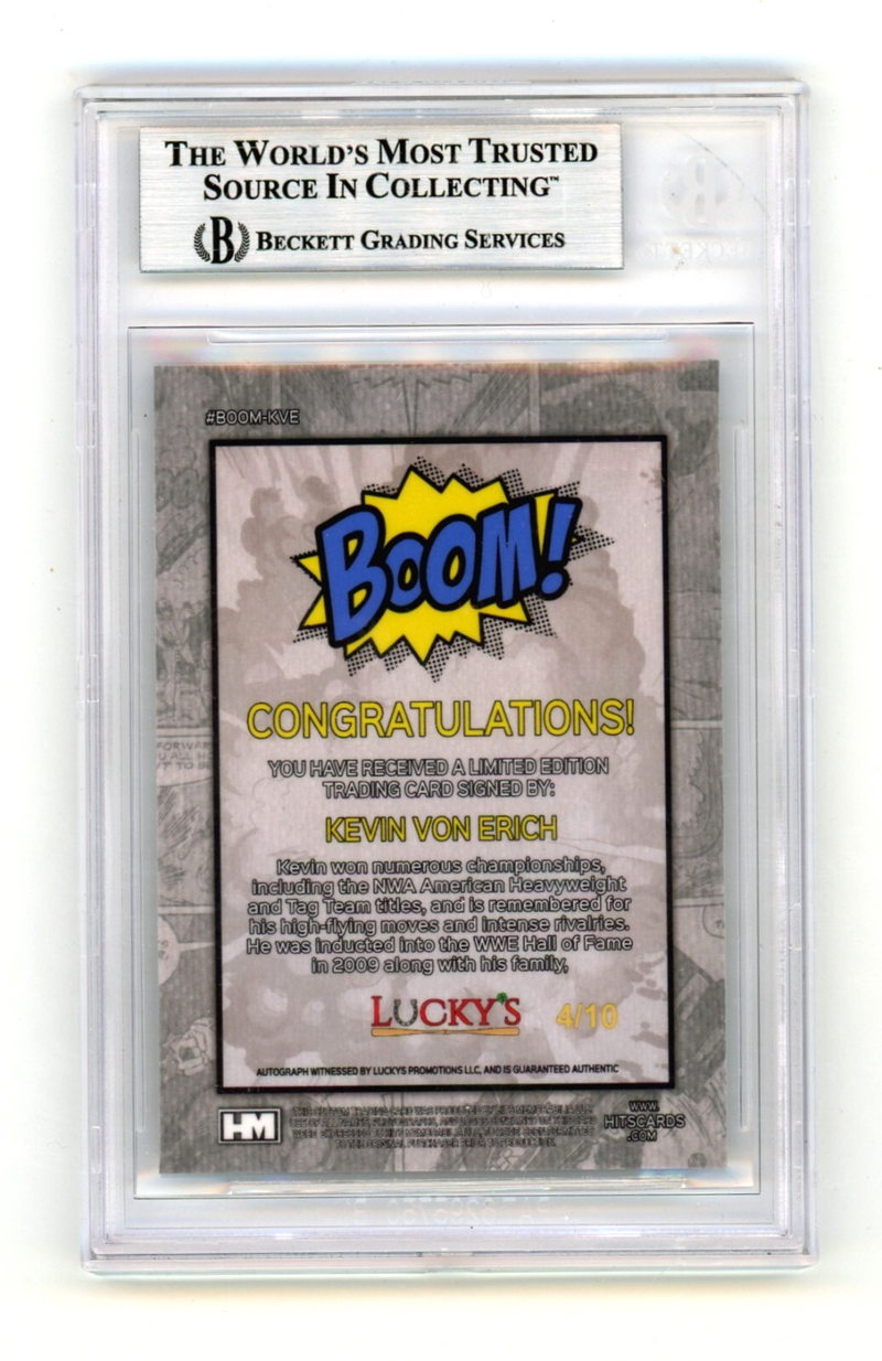 Kevin Von Erich 2024 Hits Memorabilia BOOM Silver /10 Signed BGS BAS Auto
