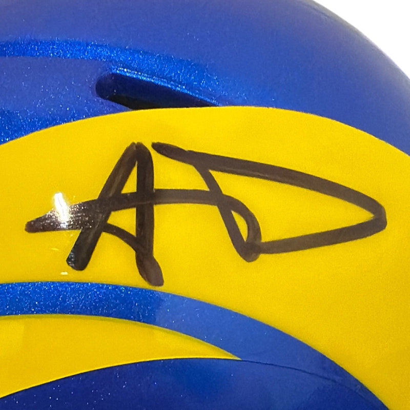 Aaron Donald Signed Los Angles Rams Speed Mini Helmet Beckett Witness BAS COA