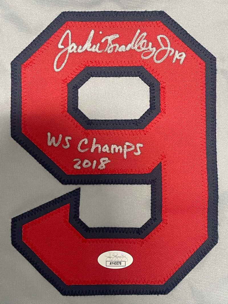 Jackie Bradley Jr Signed Boston Custom Jersey w/ WS Champs 2018 JSA COA