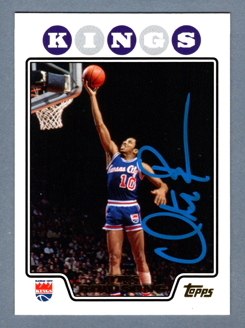Otis Birdsong Signed 2008-09 Topps NBA #187 Gold Foil LSCM COA Kansas City Kings