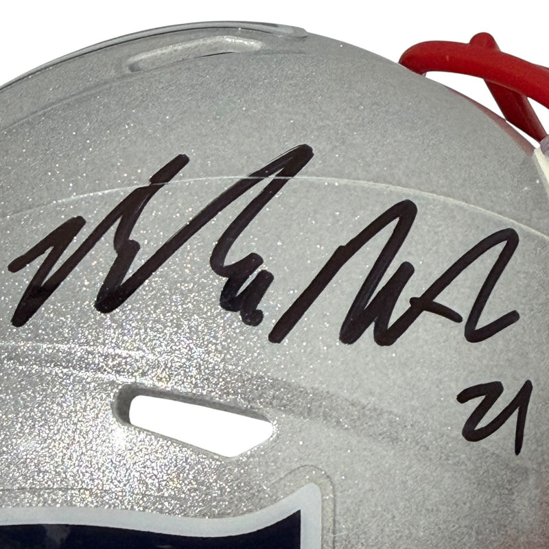 Malcolm Butler Signed New England Patriots Speed Mini Helmet JSA Witness COA