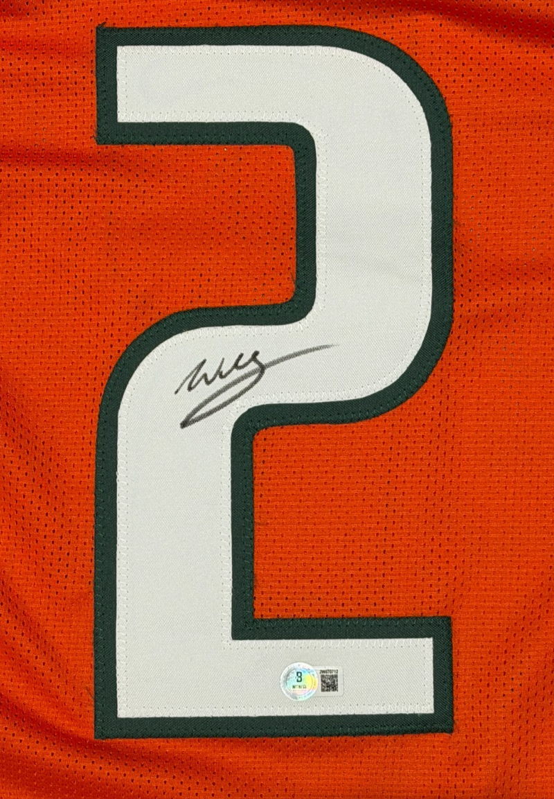Willis McGahee Signed Miami Hurricanes Custom Jersey Beckett Witness BAS COA