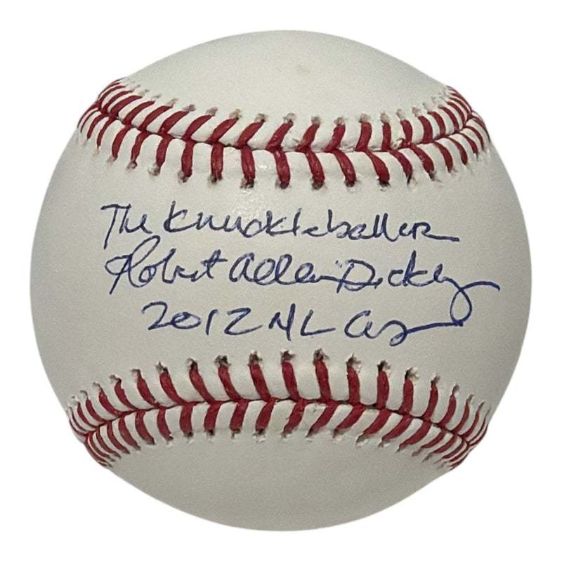 RA Dickey Signed Autographed ROMLB Baseball w/ Full Name + 2 Ins CY JSA COA Mets