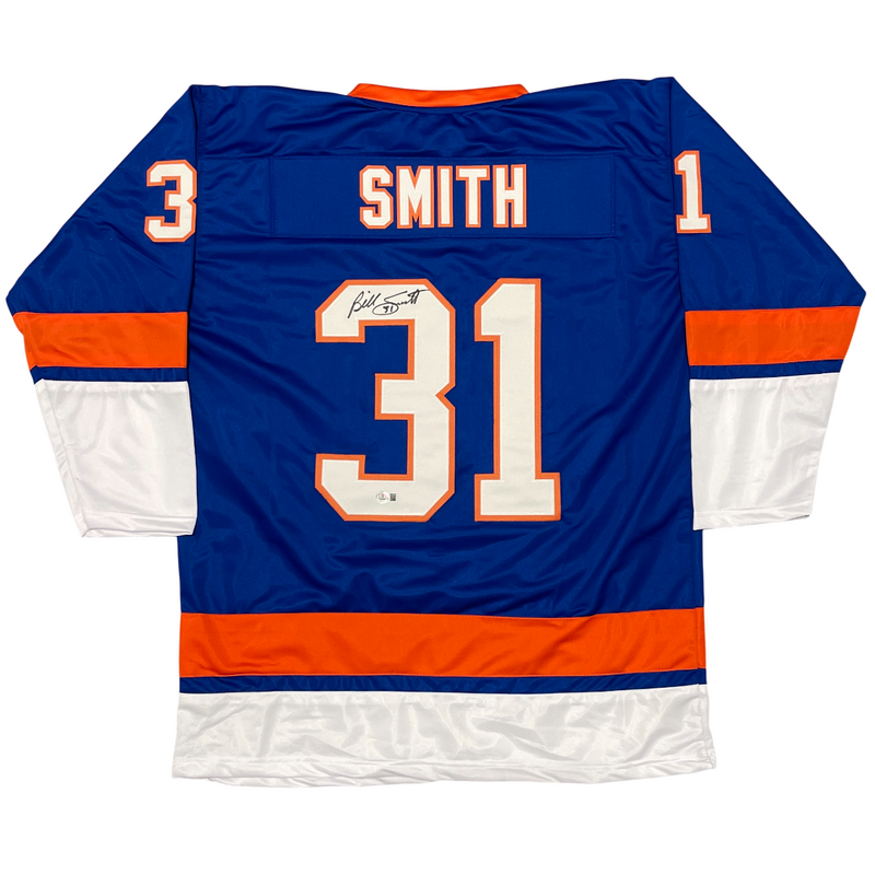 Billy Smith Signed New York Islanders Custom Jersey Beckett Witness BAS COA