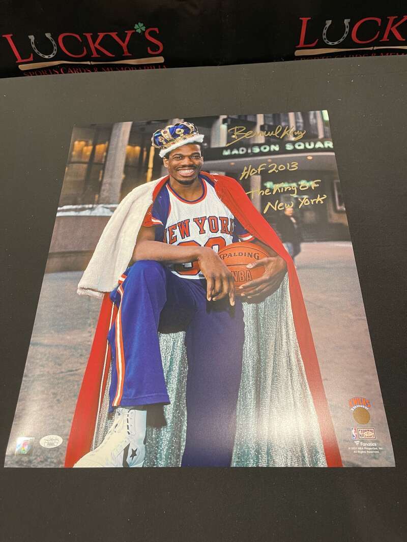 Bernard King Signed 16x20 Photo Fanatics JSA COA w/ HOF 2013 + The King of NY