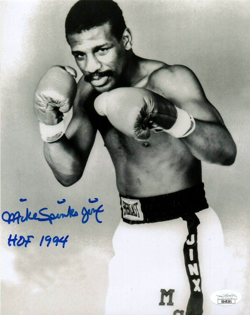 Michael Spinks "Jinx" Signed Autographed 8x10 Photo w/ HOF 1994"JSA COA #4