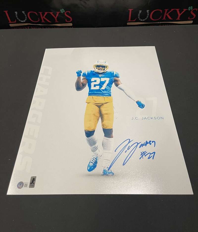 JC Jackson Signed Auto Autographed 16x20 Photo BAS COA Los Angeles Chargers