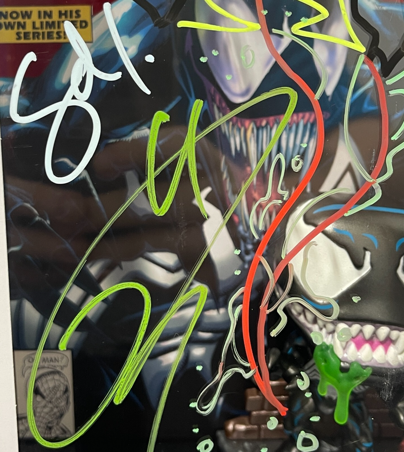 Tom Hardy Signed Venom Funko Pop Comic #10 w Sam De La Rosa Sketch BAS JSA COA D