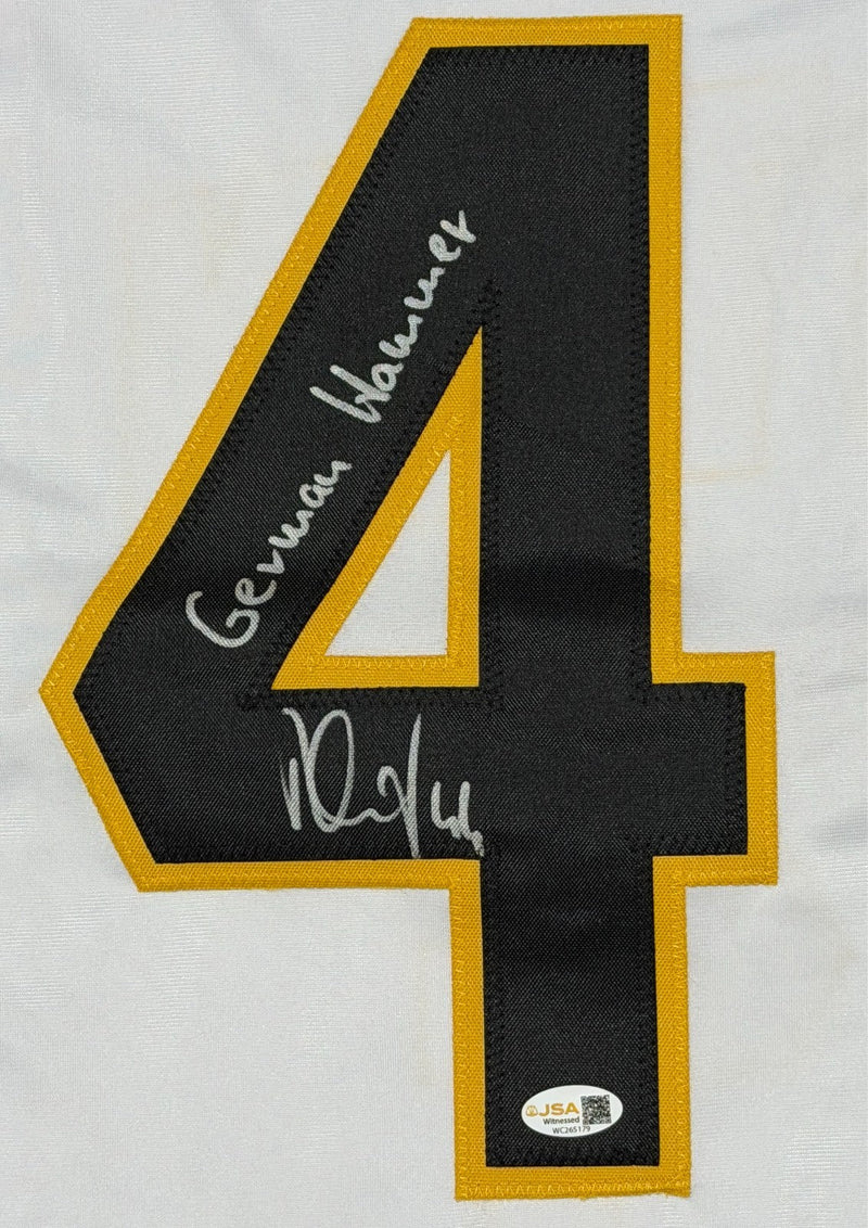 Dennis Seidenberg Signed Boston Bruins Custom Jersey German Hammer JSA Wit. COA