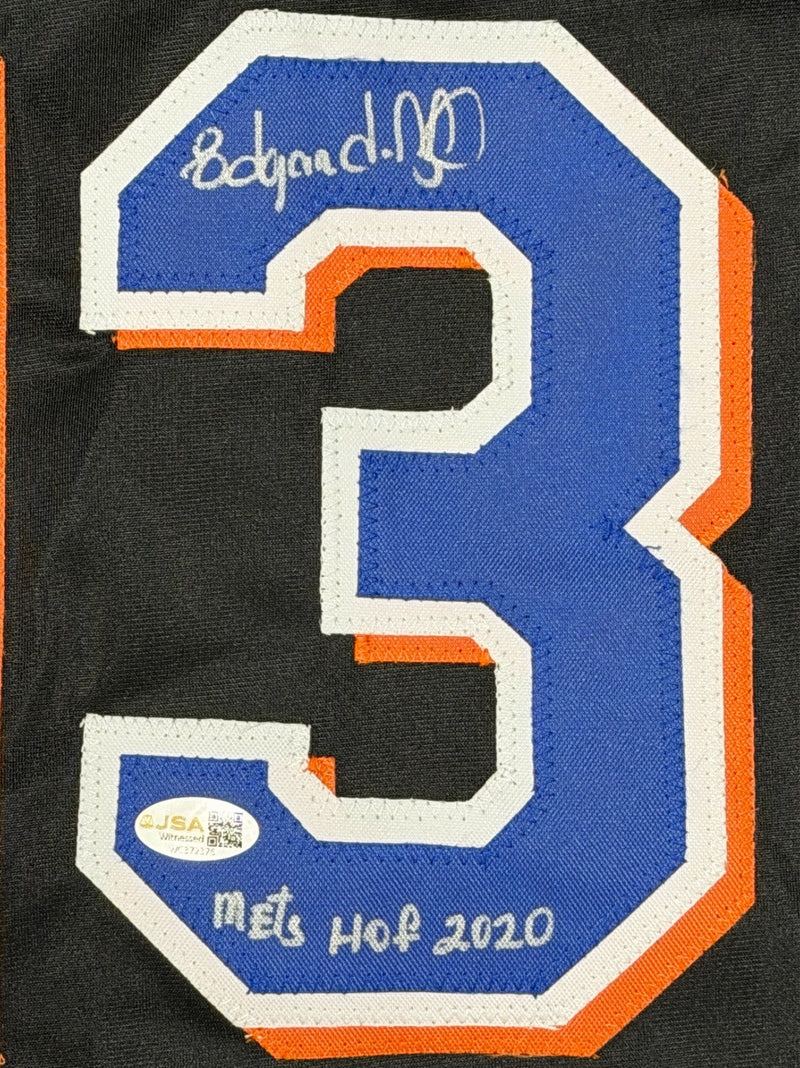 Edgardo Alfonzo Signed New York Mets Custom Jersey w/ Mets HOF 2020 JSA Wit COA