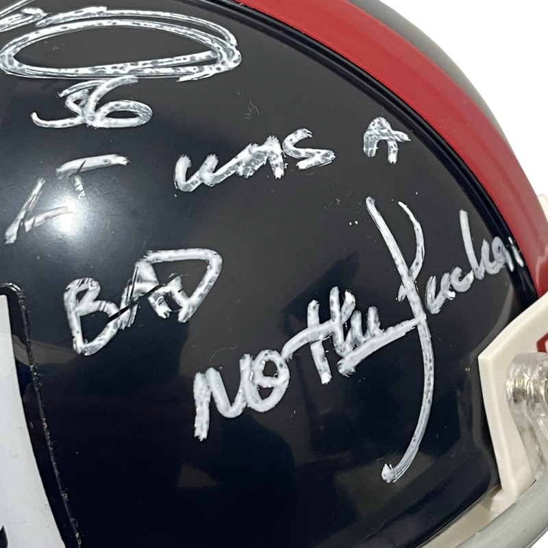 Lawrence Taylor Signed Giants TB Mini Helmet w/ Bad MFer Beckett Wit BAS COA A