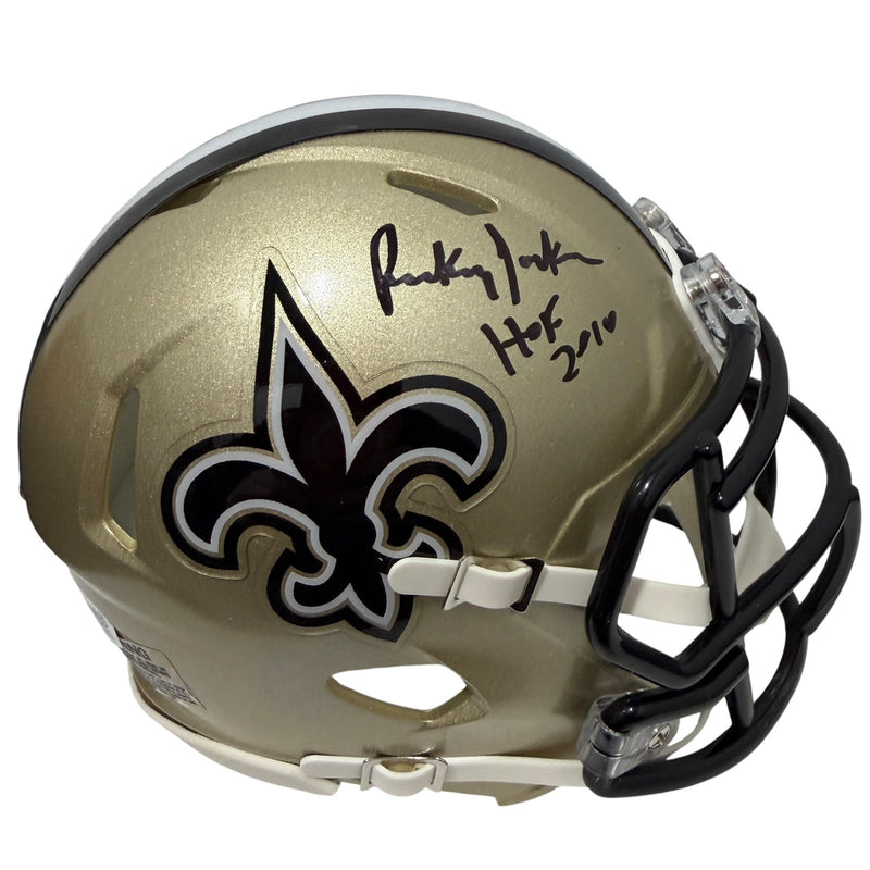 Rickey Jackson Signed Saints Speed Mini Helmet w/ HOF 2010 JSA Witness COA