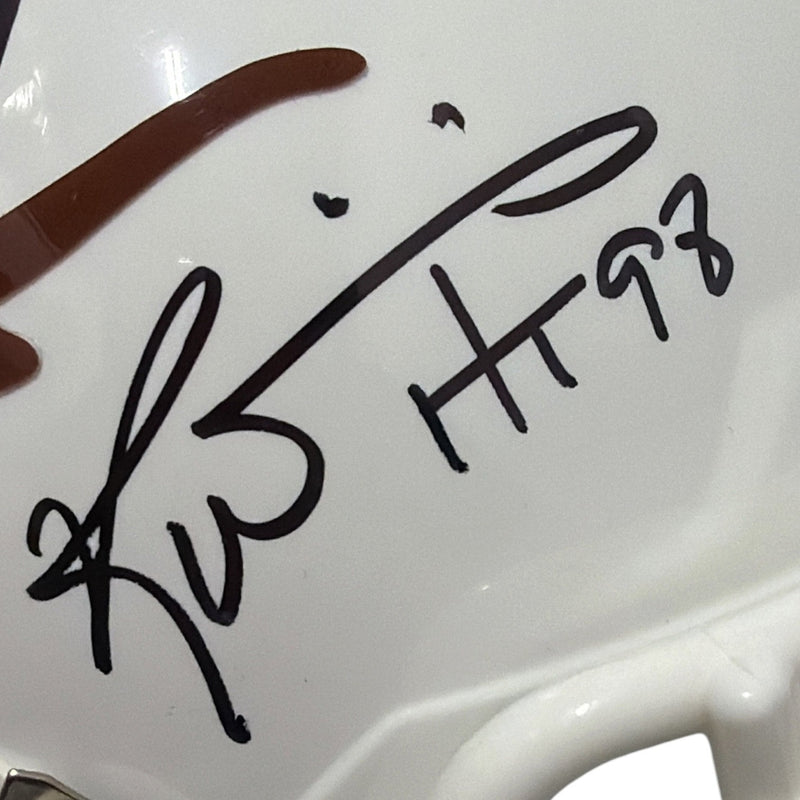 Earl Campbell & Ricky Williams Signed Texas Mini Helmet w/ HT Insc JSA Wit COA