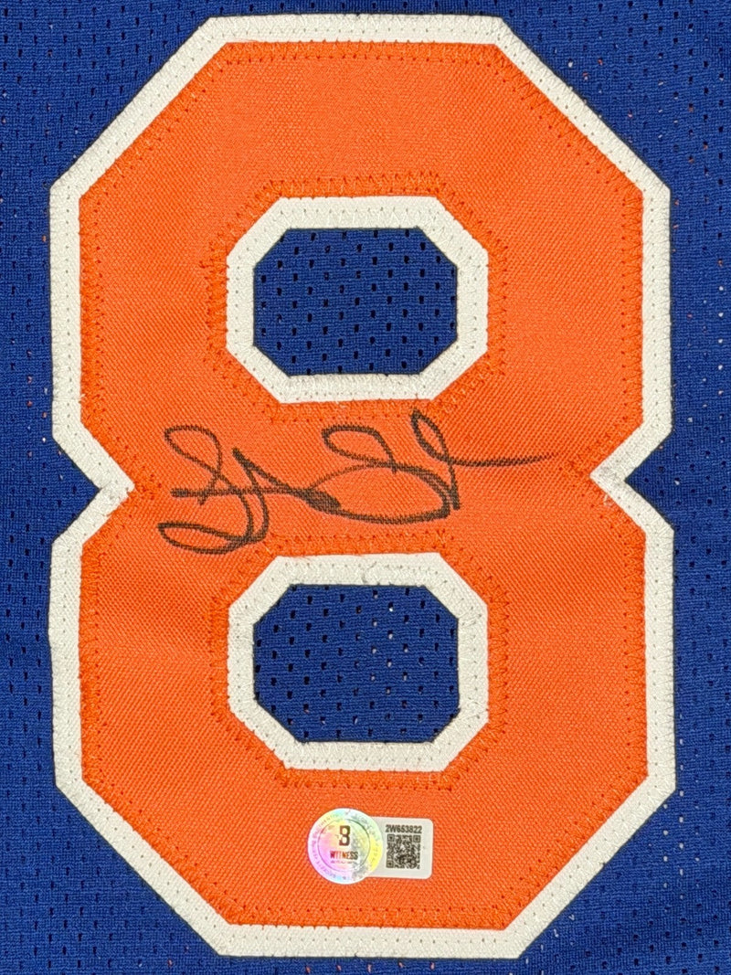 Latrell Sprewell Signed New York Knicks Custom Jersey Beckett Witness BAS COA