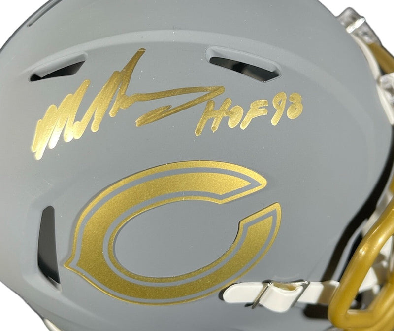 Mike Singletary Signed Bears Slate Mini Helmet HOF 98 Beckett Witness BAS COA