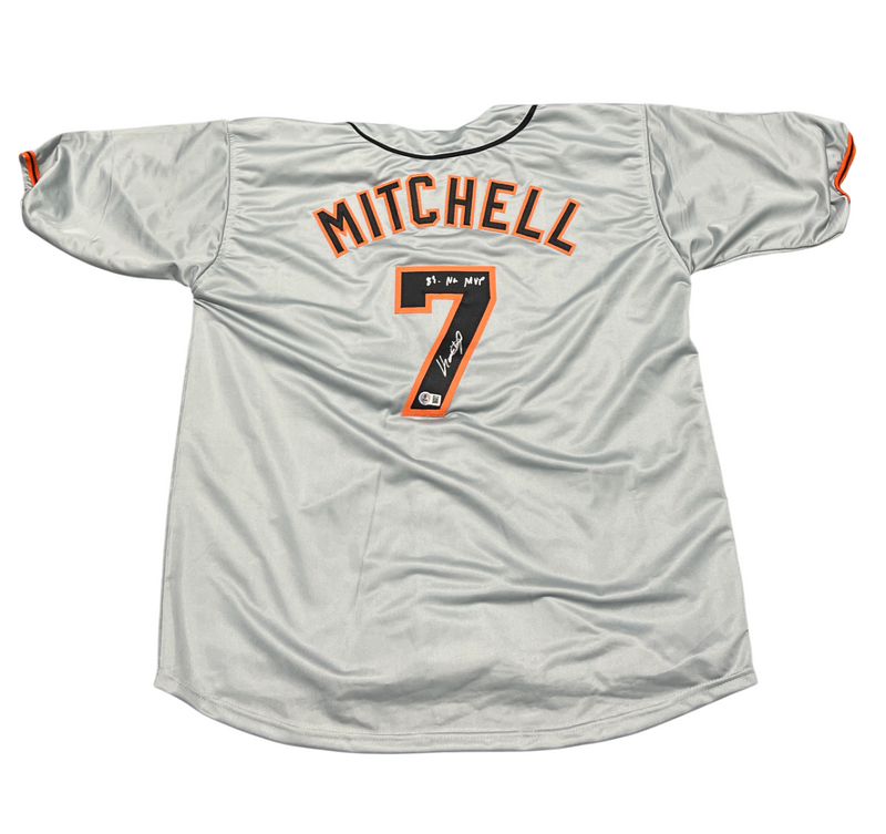 Kevin Mitchell Signed SF Giants Custom Jersey w/ 89 NL MVP Beckett Wit BAS COA