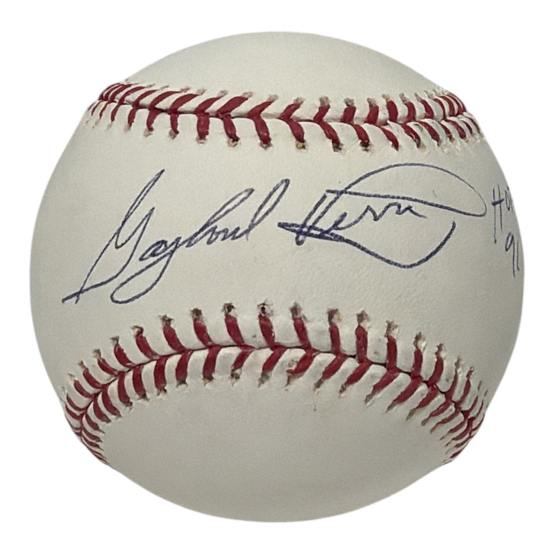 Gaylord Perry Signed Autographed ROMLB Baseball w/ HOF 91 MLB COA SF Giants