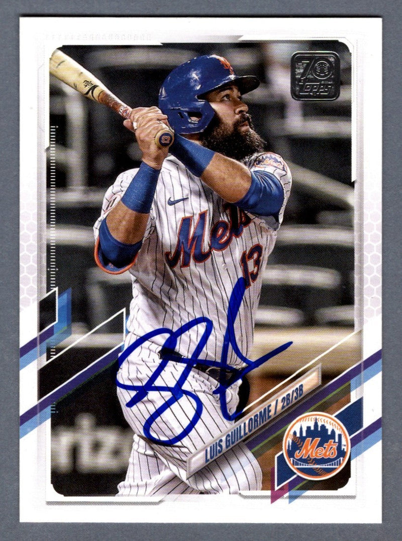 Luis Guillorme Signed 2021 Topps Update Series #US127 LSCM COA New York Mets