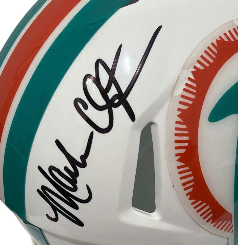 Mark Clayton & Mark Duper Dual Signed Dolphins TB Mini Helmet JSA Witness COA