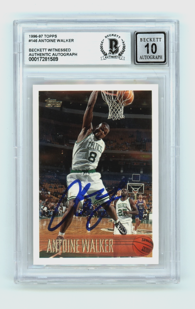 Antoine Walker 1996-97 Topps #146 Rookie RC Signed Beckett BGS 10 Auto Celtics