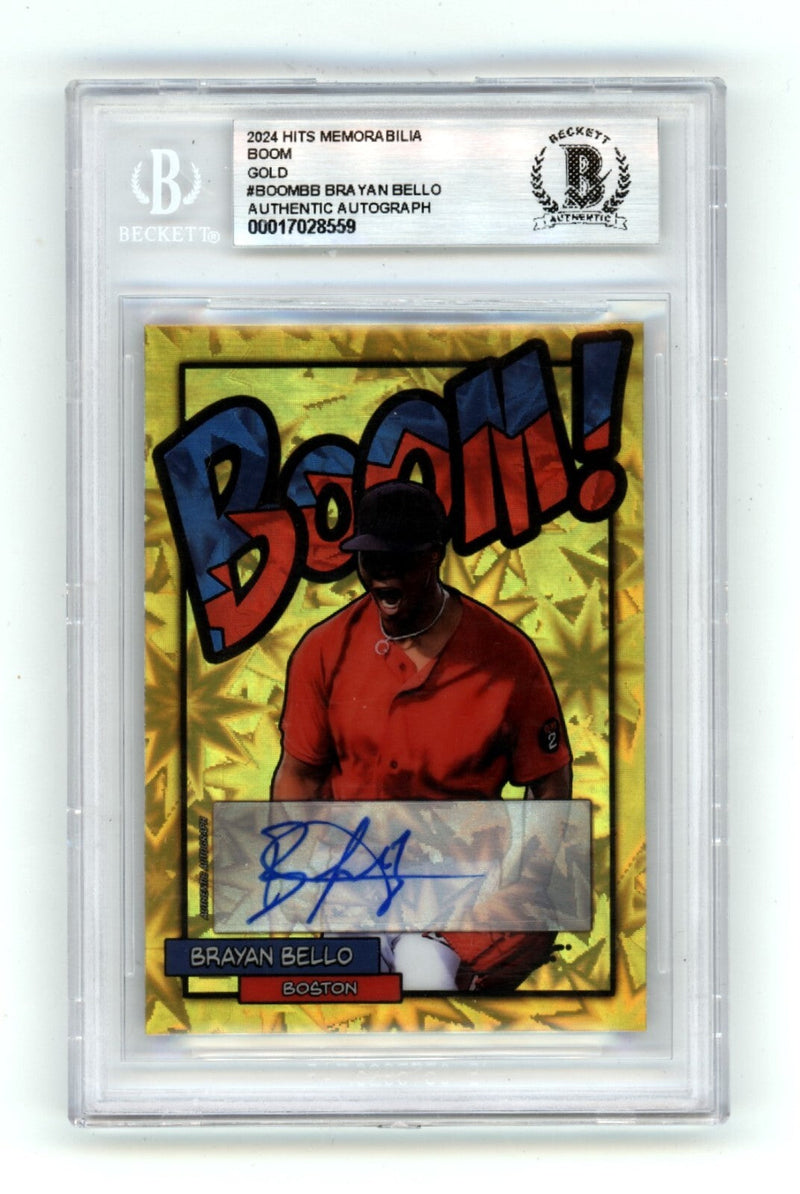 Brayan Bello 2024 Hits Memorabilia BOOM Gold #/10 Signed BGS BAS Auto Red Sox