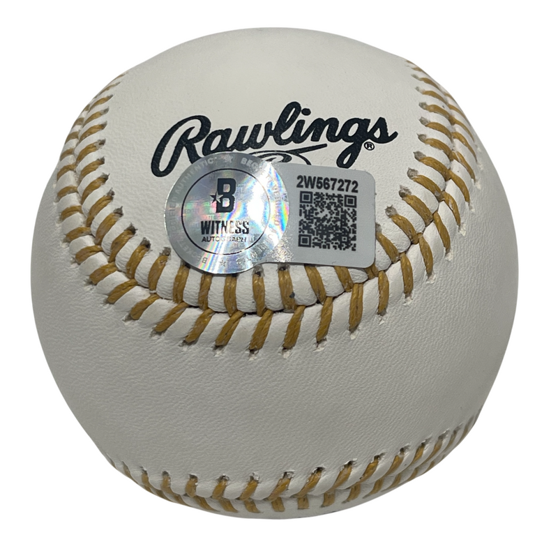 Keith Hernandez Signed Rawlings Gold Glove Logo Baseball Beckett Witness BAS COA