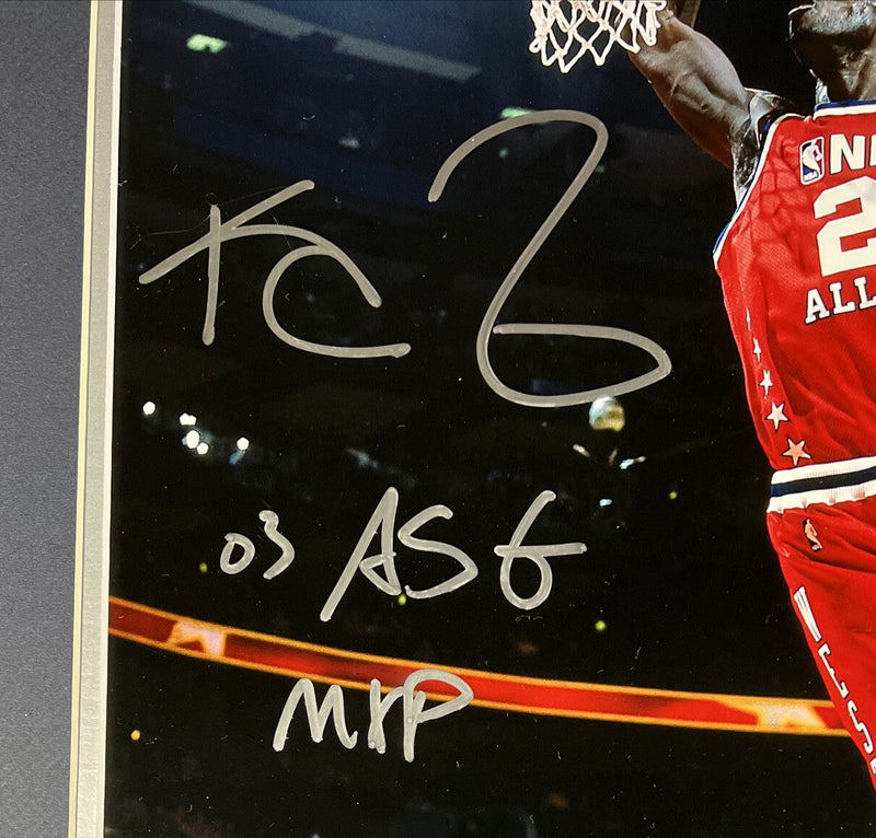 Kevin Garnett Signed Framed 16x20 Photo w/ NBA All Star 03 ASG MVP PSA COA