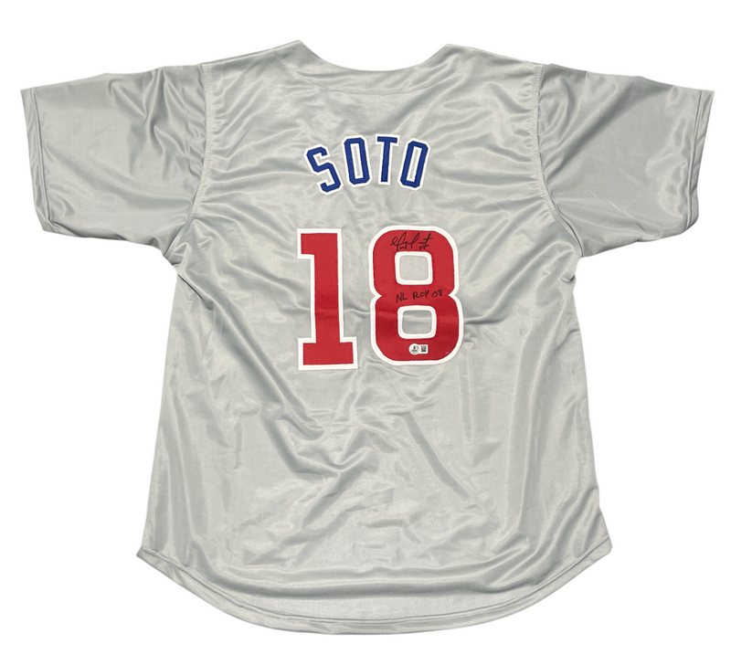 Geovany Soto Signed Chicago Cubs Custom Jersey w/ NL ROY 08 Beckett Wit BAS COA