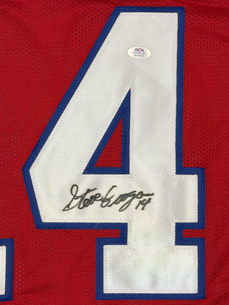 Steve Grogan Signed Autographed New England Patriots Custom Jersey PSA ITP COA