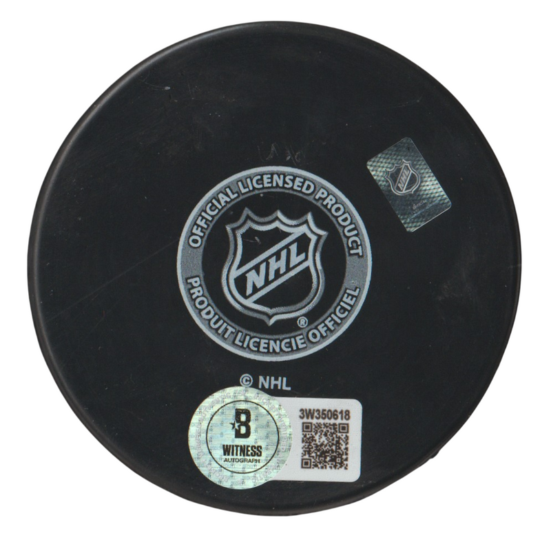 Brian Propp Signed Philadelphia Flyers Logo Puck w 5x AS Beckett Witness BAS COA