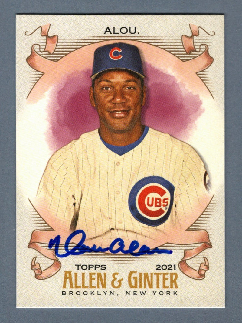 Moises Alou Signed 2021 Topps Allen & Ginter SP #321 LSCM COA Chicago Cubs