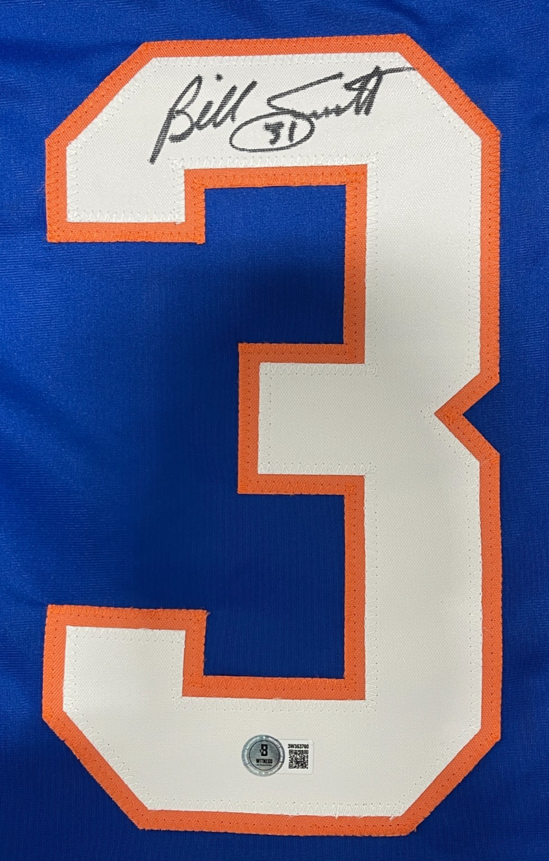 Billy Smith Signed New York Islanders Custom Jersey Beckett Witness BAS COA