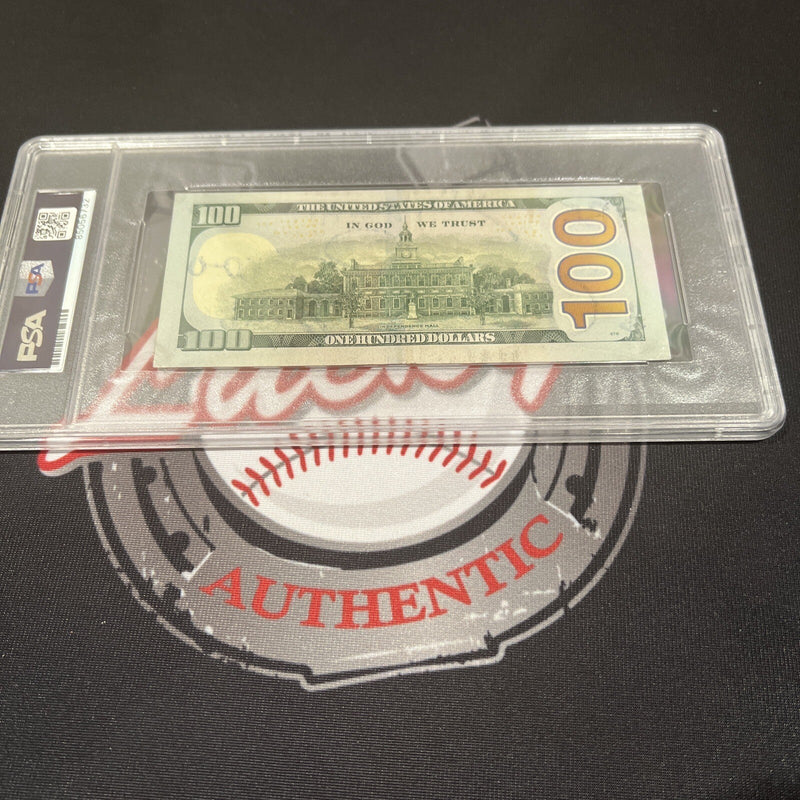 Floyd Mayweather Jr. Signed $100 Bill US Currency x4 Inscription PSA Auth Auto B