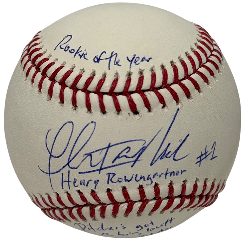 Thomas Ian Nicholas Signed ROMLB Baseball w/ Insc. + Quote Beckett BAS COA ROY