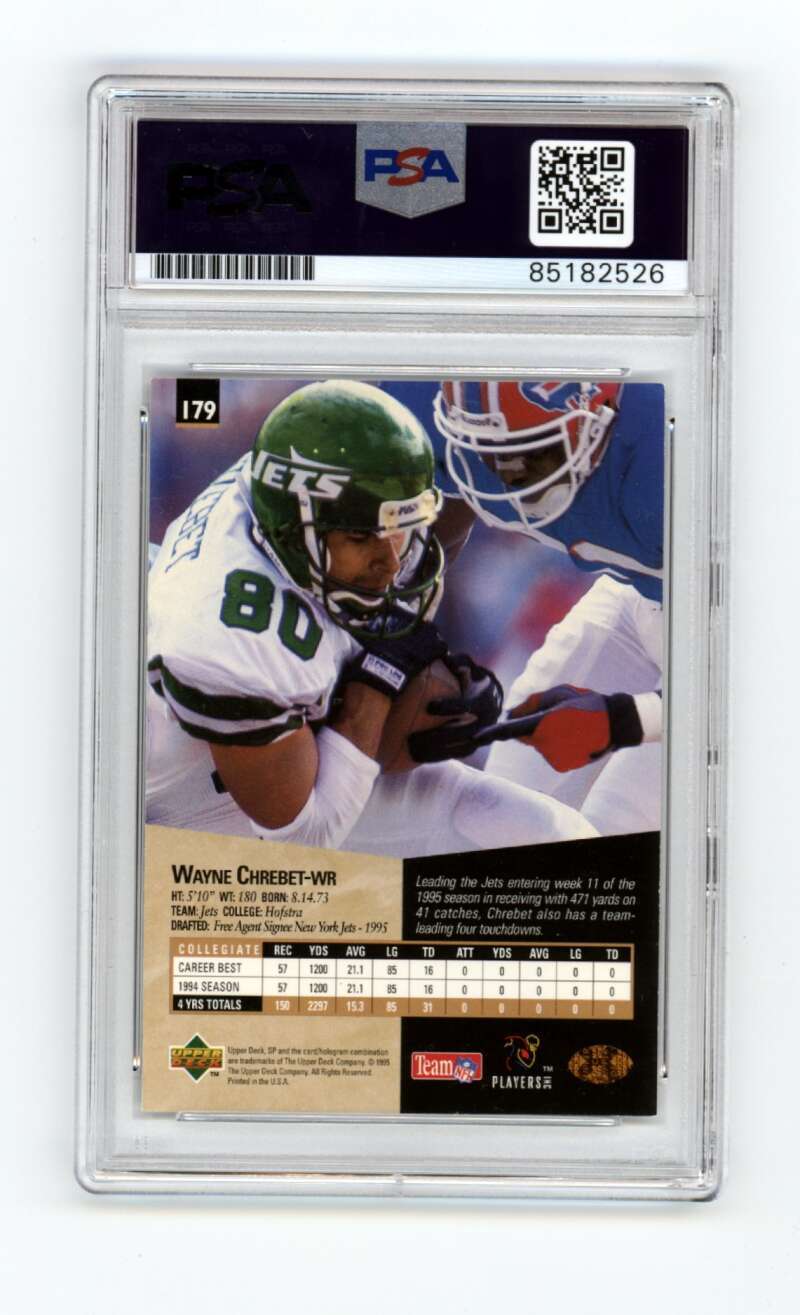 Wayne Chrebet 1995 SP Authentic #179 Rookie RC Signed PSA Authentic Auto Jets