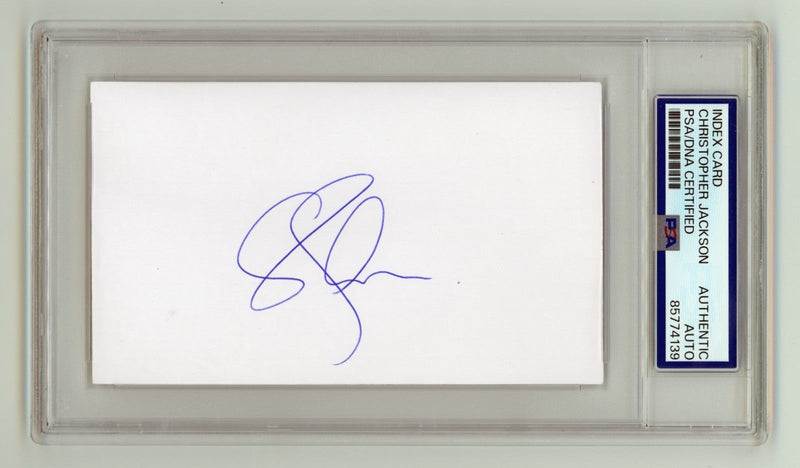 Christopher Jackson Signed 3x5 Index Card PSA Authentic Auto Hamilton Washington