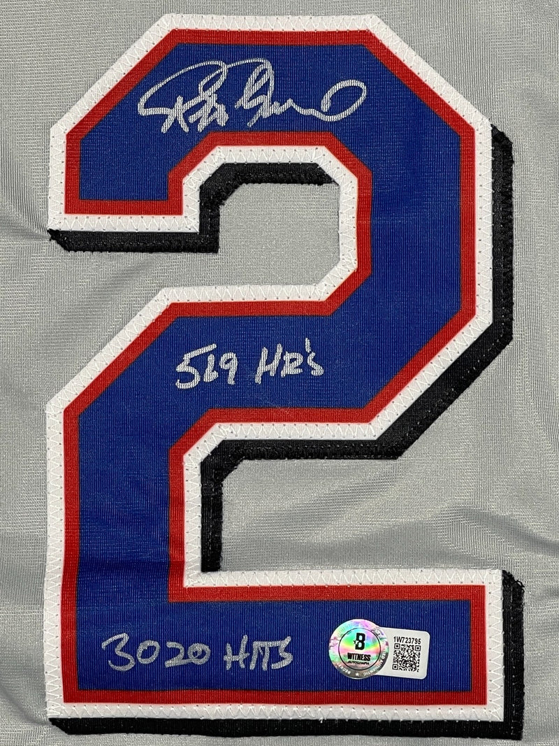 Rafael Palmeiro Signed Rangers Custom Jersey w/ 569 3020 Beckett W BAS COA