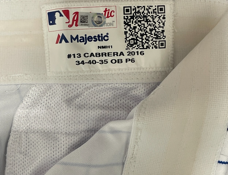 Asdrubal Cabrera 2016 New York Mets Game Used Issued Pants MLB HOLO COA