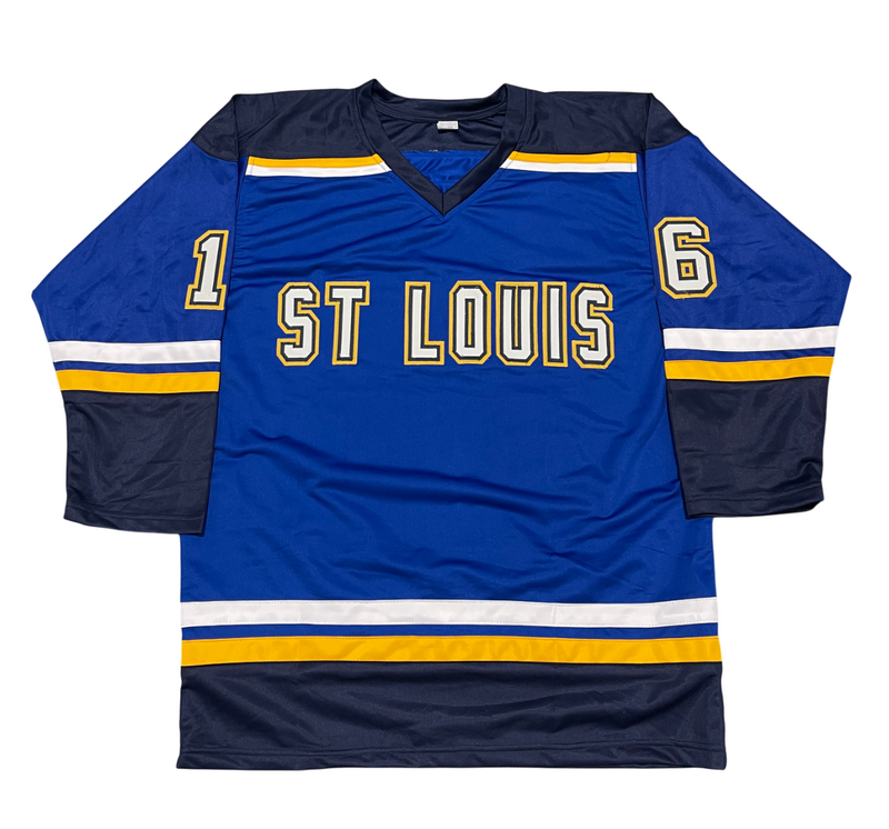 Brett Hull Signed Auto Blues Custom Jersey w/ HOF 2009 Beckett Witness BAS COA