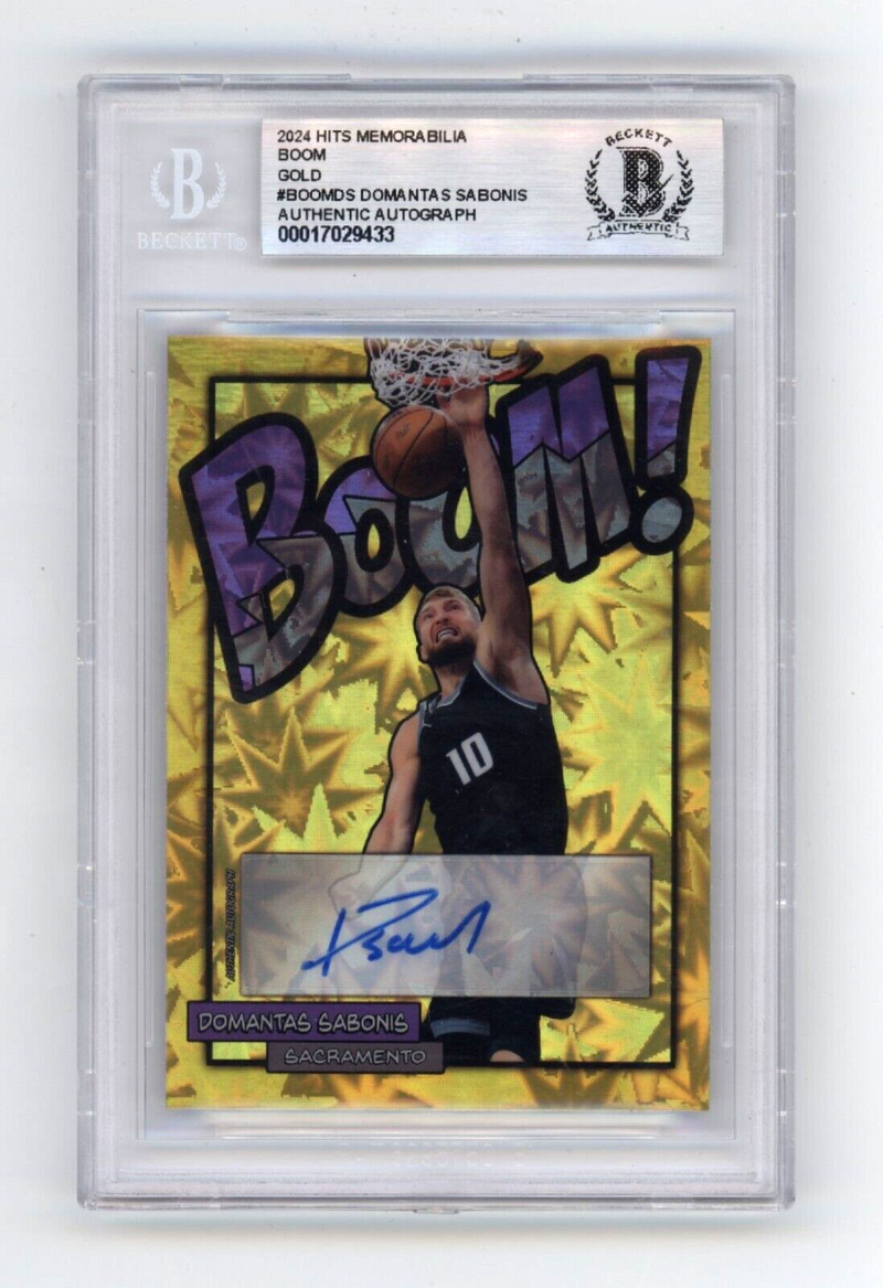 Domantas Sabonis 2024 Hits Memorabilia BOOM Gold #/5 Signed BGS BAS Auto Kings