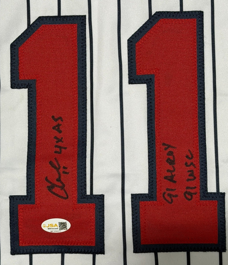 Chuck Knoblauch Signed Minnesota Twins Custom Jersey w/ 3 Insc. JSA Witness COA