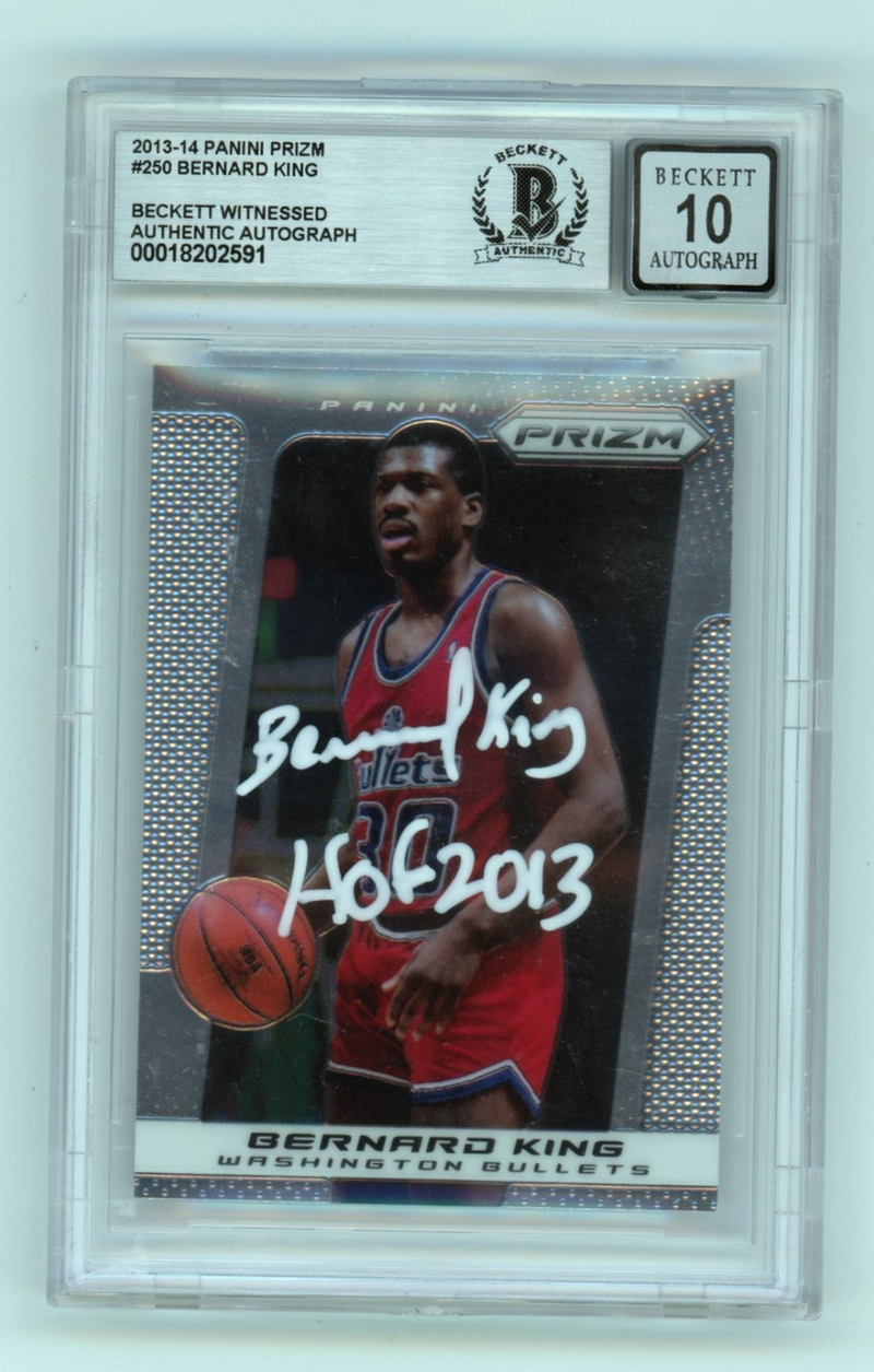 Bernard King 2013-14 Panini Prizm #250 Signed w/ HOF 2013 Beckett BGS 10 Auto
