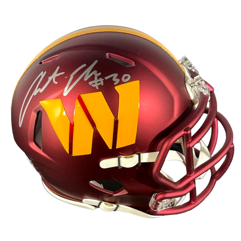 Austin Ekeler Signed Commanders Speed Mini Helmet Beckett Witness BAS COA