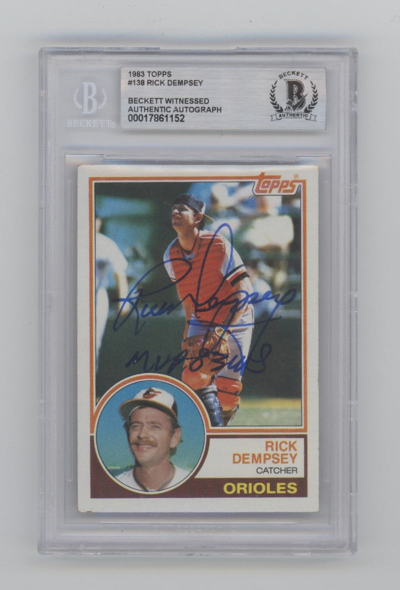 Rick Dempsey 1983 Topps #138 Signed w/ MVP 83 WS Beckett BGS BAS Auto Orioles