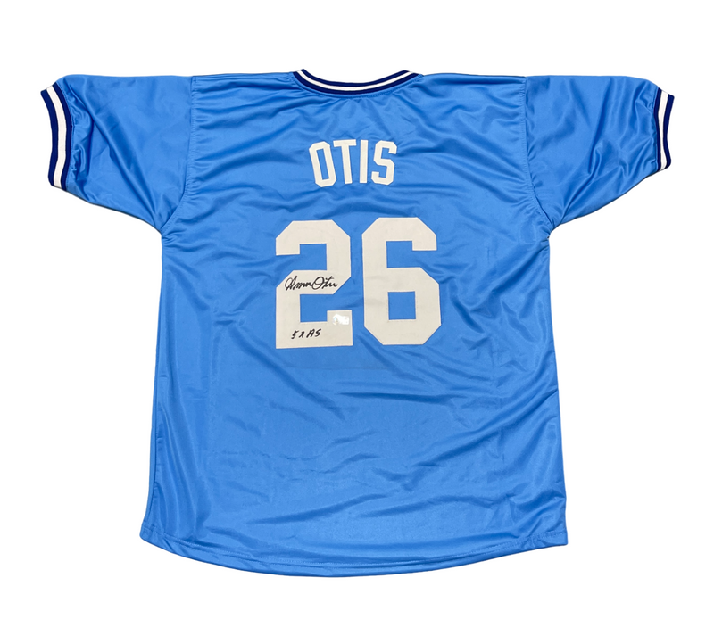 Amos Otis Signed Kansas City Royals Custom Jersey w/ 5x AS Beckett Wit BAS COA