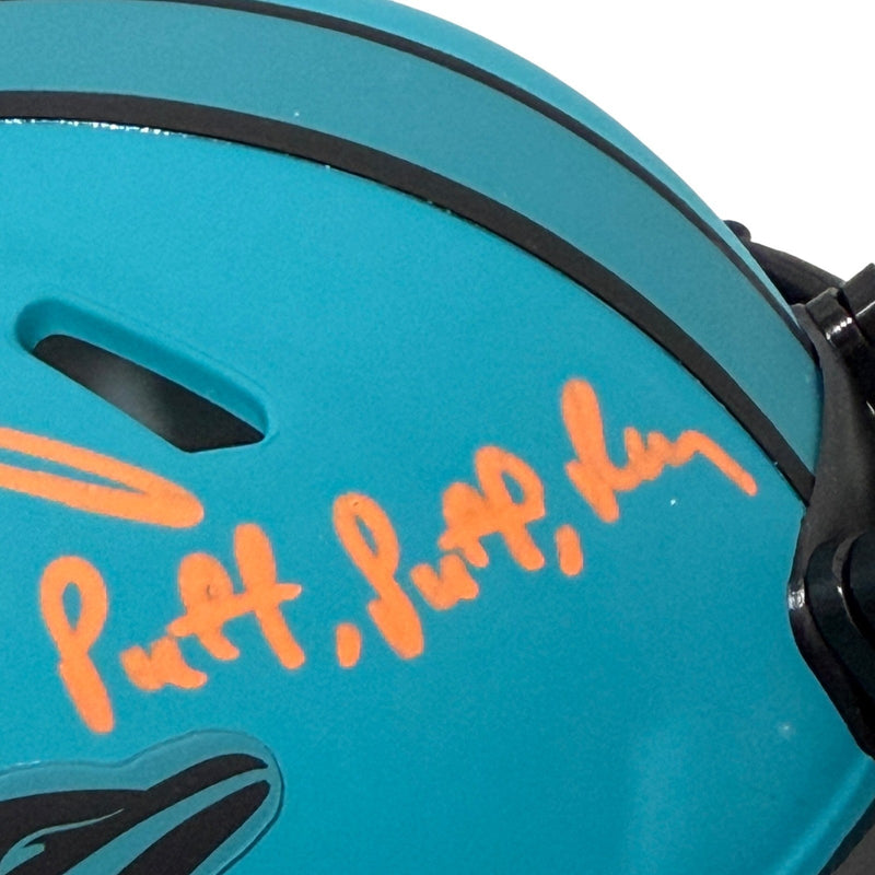 Ricky Williams Signed Dolphins Rave Mini Helmet w/ Puff Puff Run JSA Witness COA