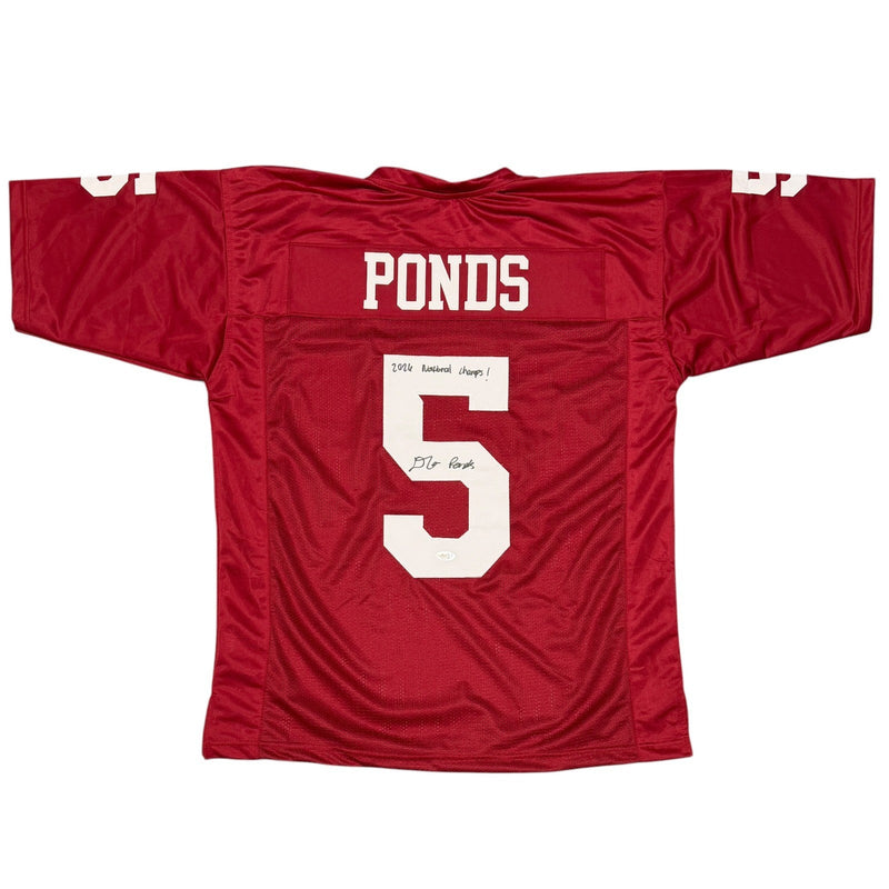 D'Angelo Ponds Signed Indiana Custom Jersey w/ 2026 National Champs JSA Wit COA