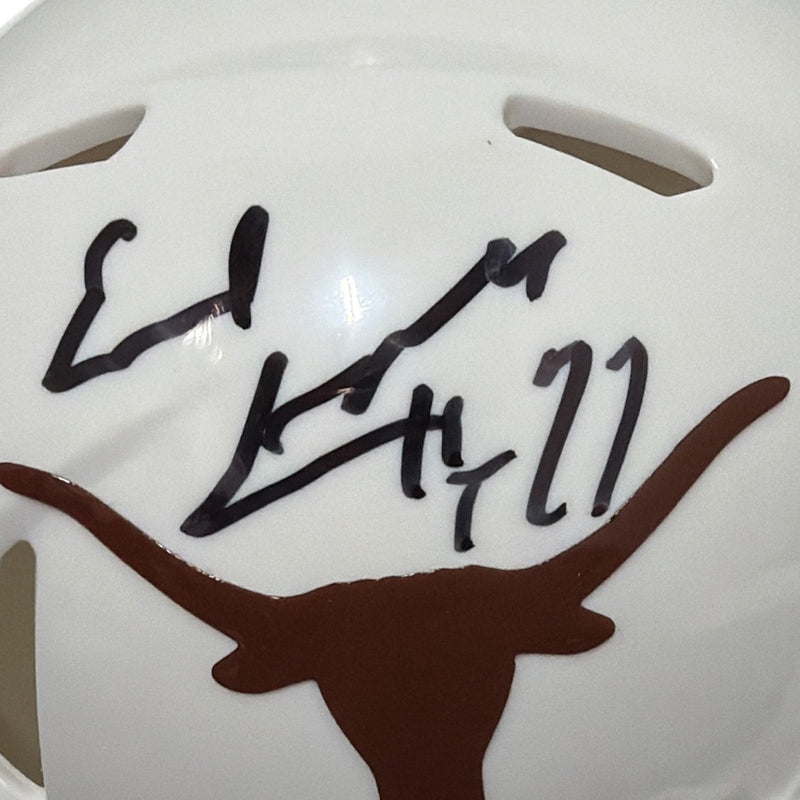 Earl Campbell Signed Texas Longhorns Speed Mini Helmet w/ HT 77 JSA Witness COA